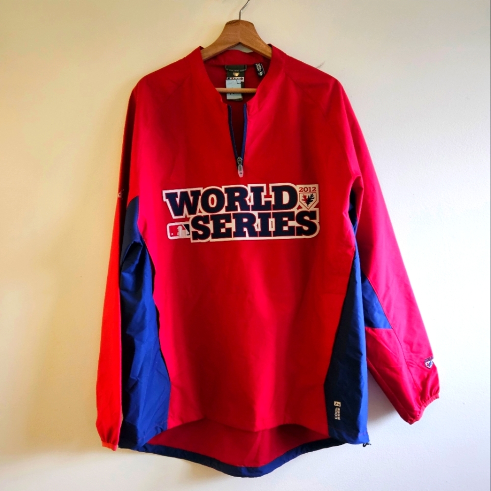 Vintage Majestic Authentic 2012 World Series Pullover 1/4 Zip Jacket Mens Large